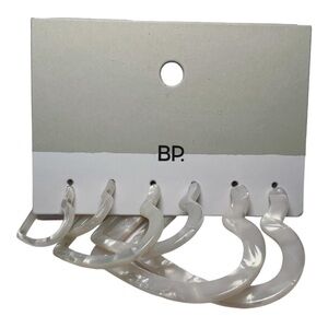 BP White Heart Earrings
